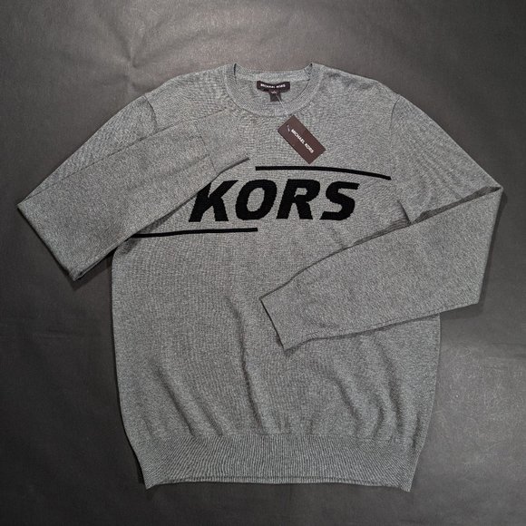 Michael Kors Other - $98 Michel Kors Men Knit Crew Neck Sweater Size L Big Logo Long Sleeve Pullover